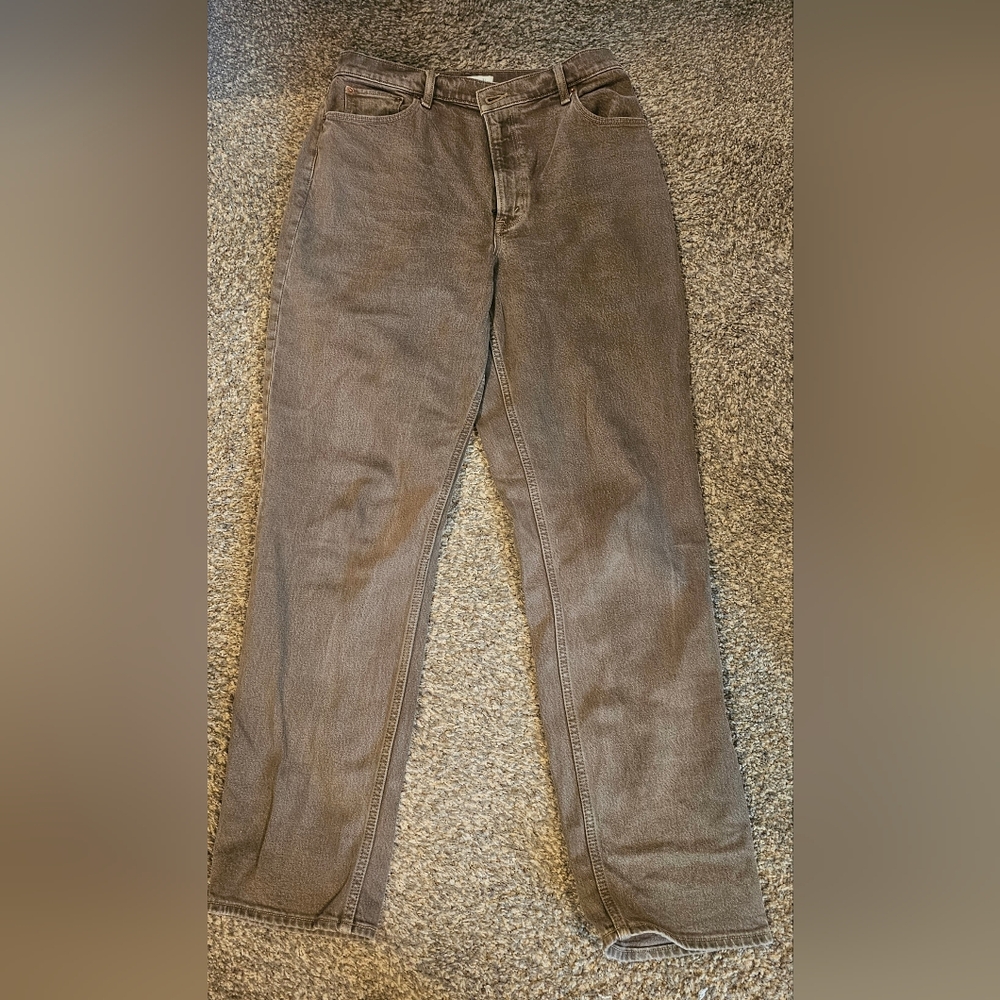 ABERCROMBIE & FITCH 90s Straight Ultra High Rise Curve love jeans. Brown 31 long - Picture 2 of 11